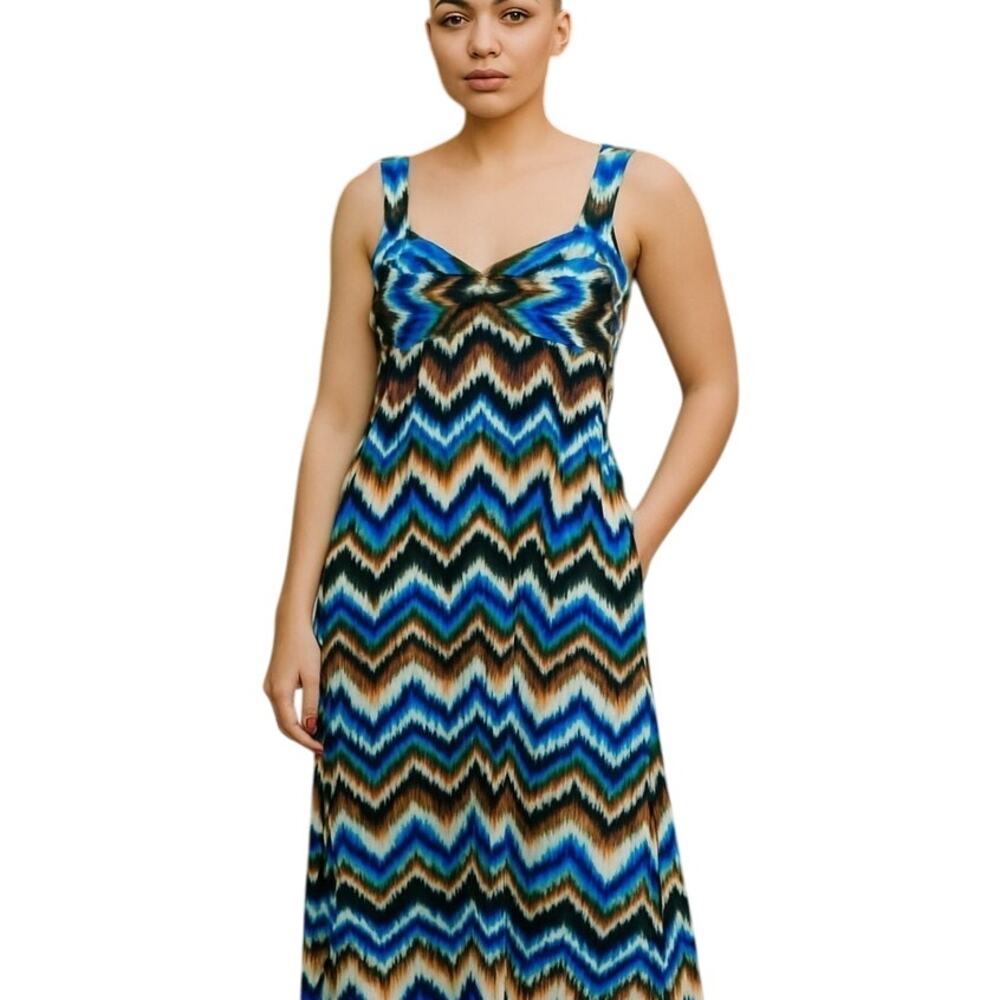 Ellen Parker Small Women's Long Maxi BOHO Sleeveless Sun Dress Miss Size 4 6 S